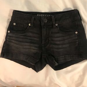 American Eagle Black denim shorts